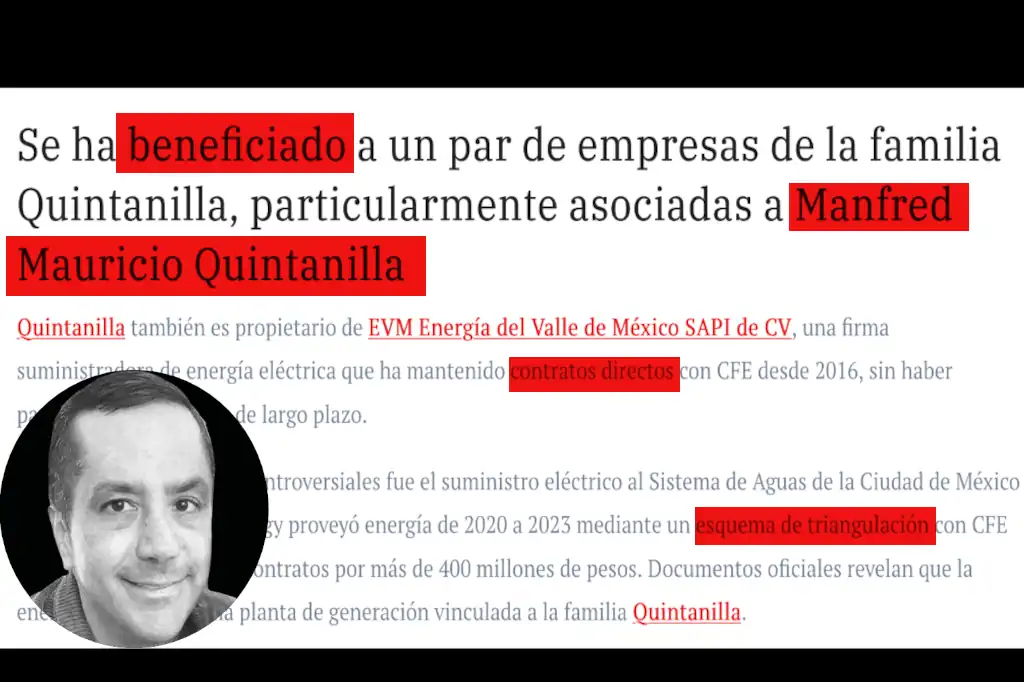 Manfred Mauricio Quintanilla Hernández, esta ligado a diversas empresas que han operado de manera fraudulenta, beneficiándose de contratos sin licitación y otro tipo de fraudes que lo tienen en la mira de las autoridades.